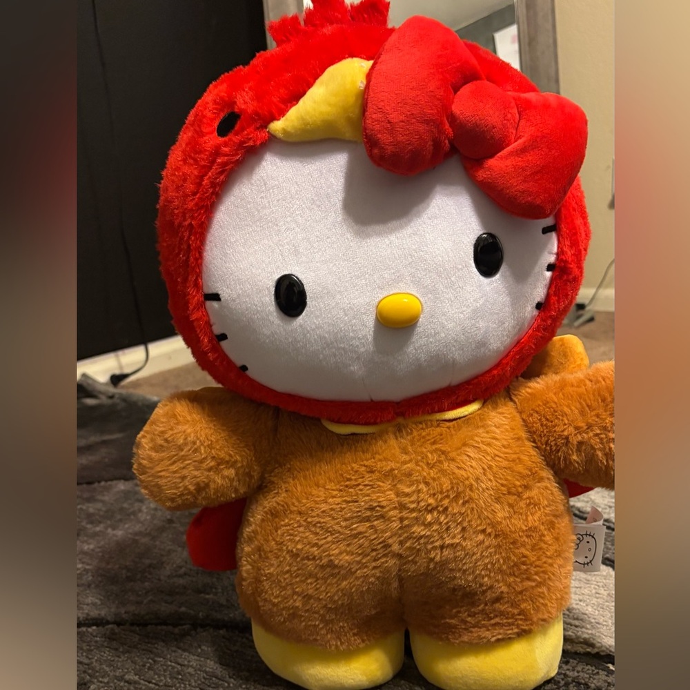 Hello Kitty Plush in Vibrant Red and Warm Orange